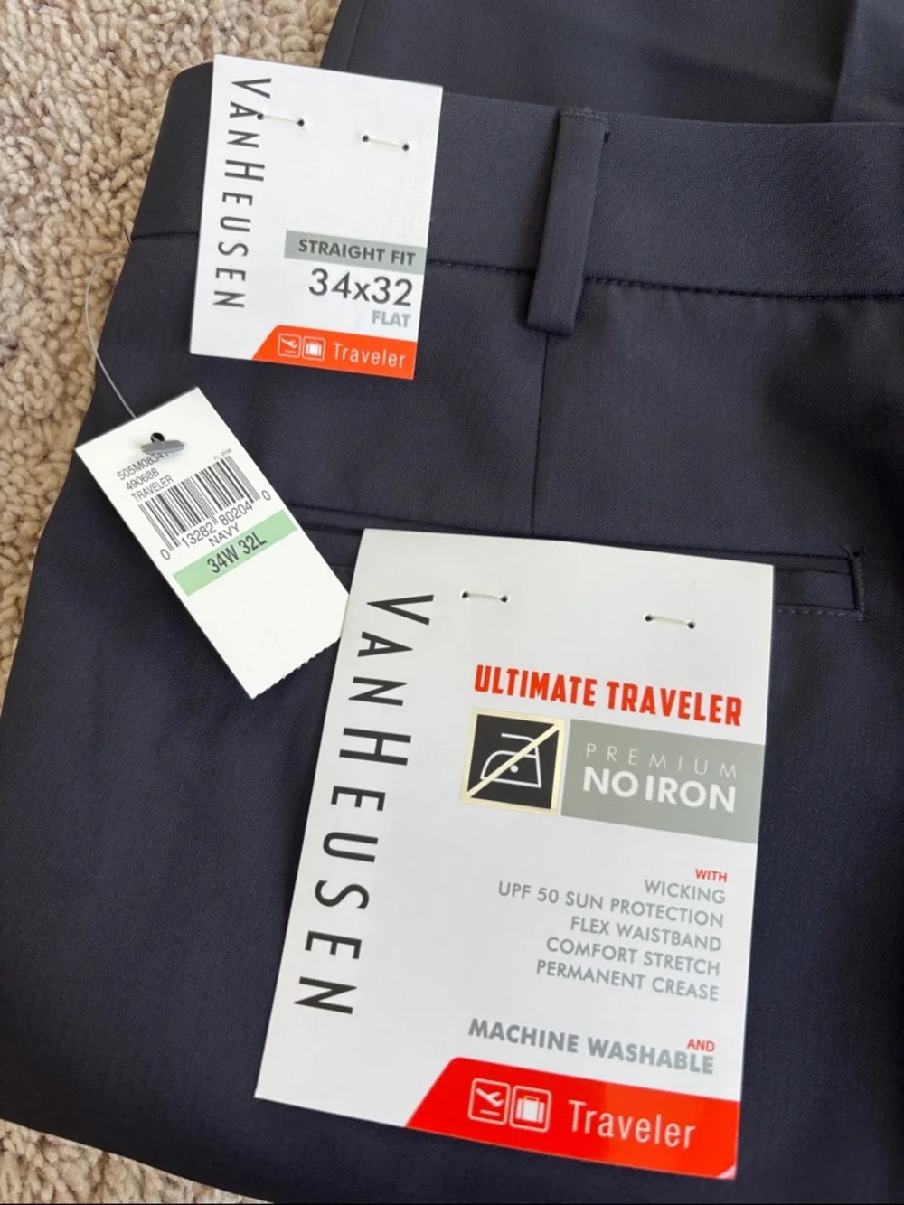 Men’s straight fit Van Heusen pants 34 x 32 - Picture 3 of 3